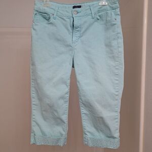 Women NYDJ Light Blue Skimmer Shorts